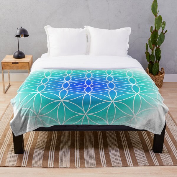 Item preview, The Flower of Life on Blue, Sacred Geometry, Good Vibes  designed and sold by Mandala108.