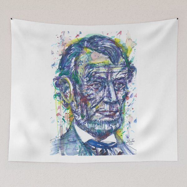 Item preview, ABRAHAM LINCOLN watercolor and ink portrait.2 designed and sold by lautir.