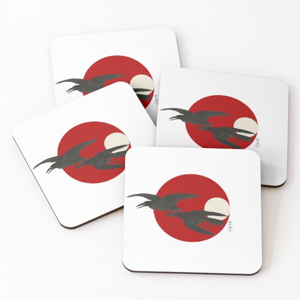 Item preview, Japanese Flag - Crows at Full Moon designed and sold by weavernap.