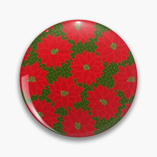 Item preview, Christmas Florals - Red Poinsettia on Green designed and sold by The Wellington Boot.