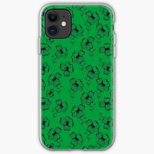 Bright Green Pretty Pansy iPhone Soft Case
