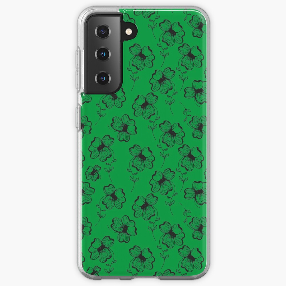Bright Green Pretty Pansy Samsung Galaxy Phone Case