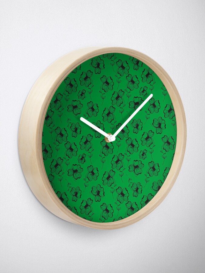 Alternate view of Bright Green Pretty Pansy Clock