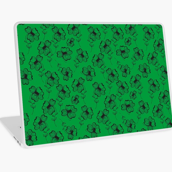 Bright Green Pretty Pansy Laptop Skin