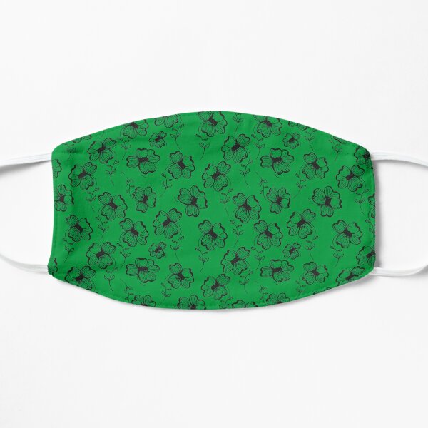 Bright Green Pretty Pansy Flat Mask
