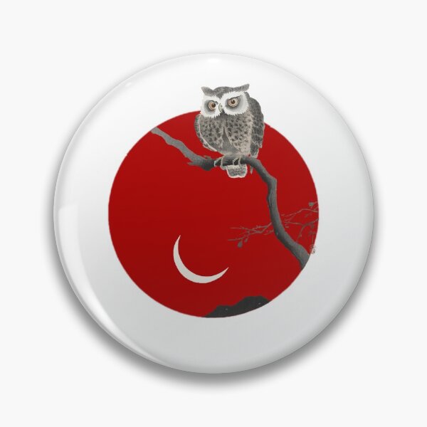 Item preview, Japanese Flag - Long-eared Owl on Bare Tree Branch designed and sold by weavernap.