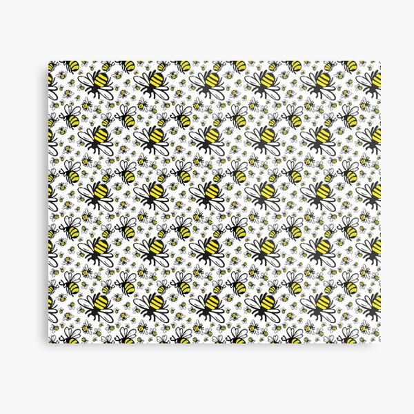 Buzzy Bee and his little ones Metal Print