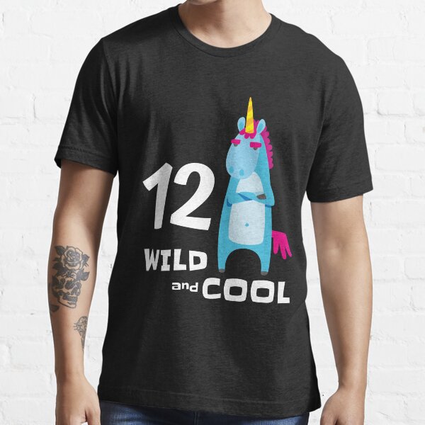 "12th Bday Boy Unicorn Party Outfit 12 Year Old Birthday Gift For A Boy Turning Twelve" Tshirt
