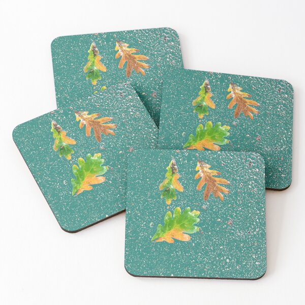 Item preview, Rainy Leaves on Teal Blue Terrazzo Background designed and sold by djrunnels.