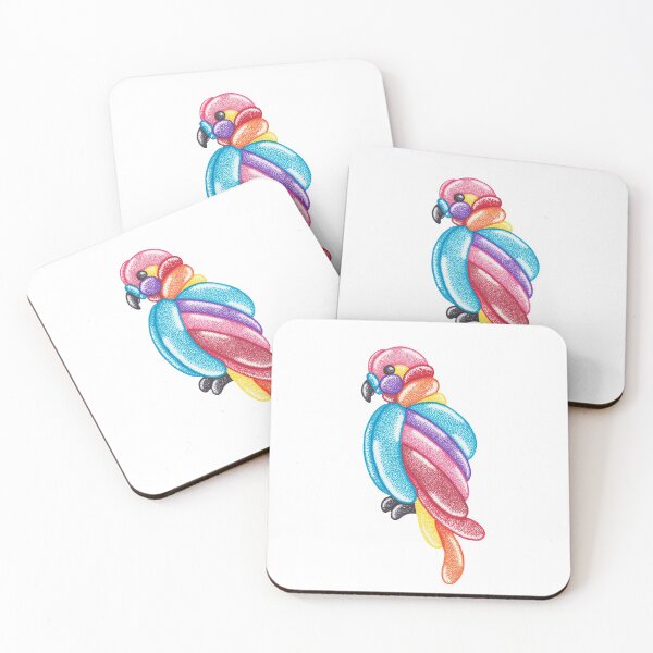 Item preview, Parrot gift balloon twisting animal pointillism painting designed and sold by MitoP.