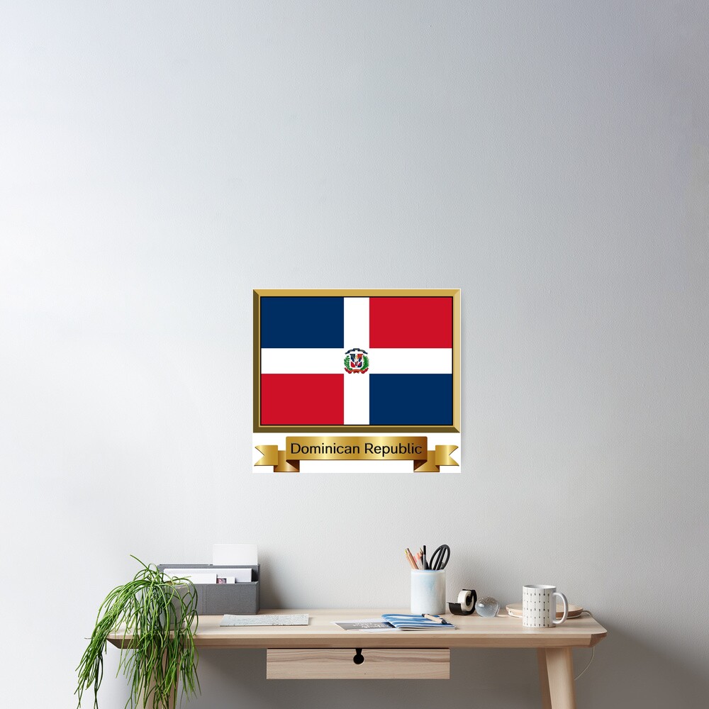 "Dominican Republic Flag Gifts, Stickers and Products Named" Poster