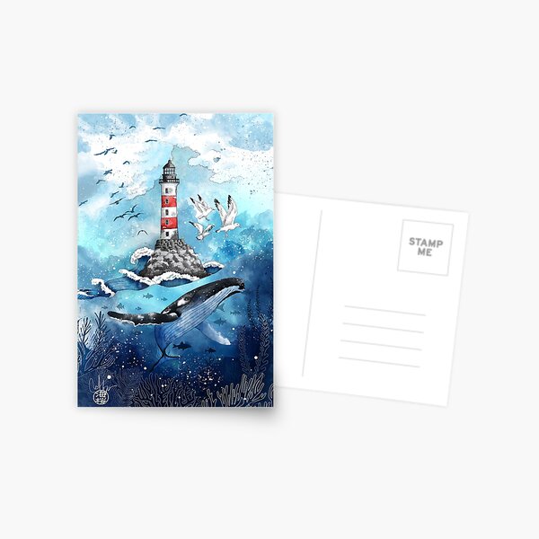 Item preview, the sea, the whale and the lighthouse designed and sold by marineloup-art.