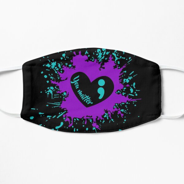 Suicide Awarenss Semicolon You Matter Flat Mask