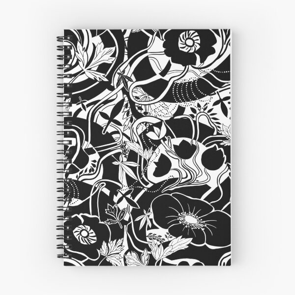 Item preview, Black and white floral pattern designed and sold by ksillustrationart.