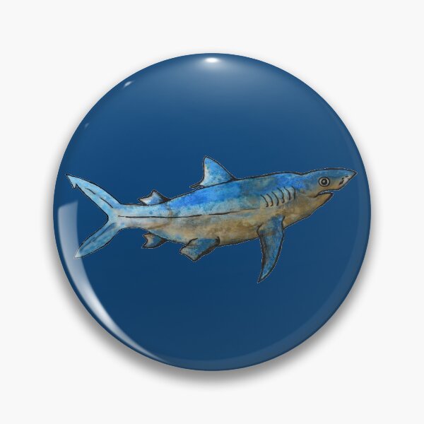 Item preview, Blue Mako Shark Drawing designed and sold by Michelebuttons.