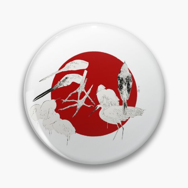 Item preview, Japanese Flag - Little Egret and Daurian Redstart designed and sold by weavernap.