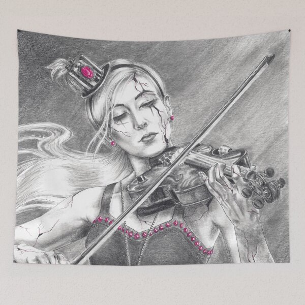 Item preview, Pink Tourmaline October Birthstone Broken Doll Violinist Musician  designed and sold by Deanna Davoli.