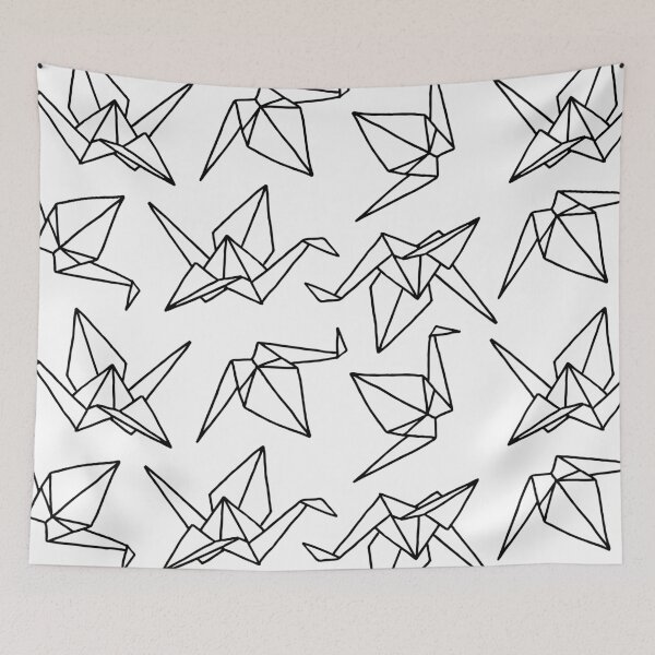 Item preview, Origami Cranes || Paper Folding || Black and White || Birds designed and sold by Hilary Leslie.
