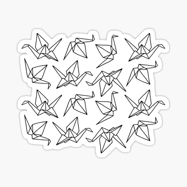 Item preview, Origami Cranes || Paper Folding || Black and White || Birds designed and sold by Hilary Leslie.