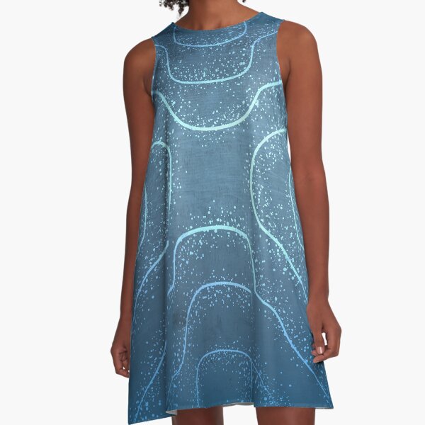 Chladni Pattern - Light Blue by Spencer Gee A-Line Dress