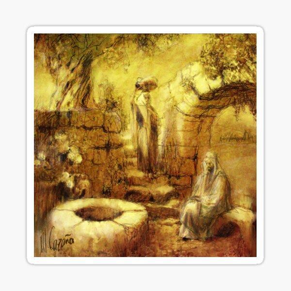 John 4. Jesus and the Samaritan Woman - Religious pictures Sticker