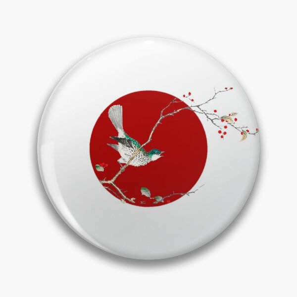 Item preview, Japanese Flag - Brown-eared Bulbul and Dioecious Holly designed and sold by weavernap.