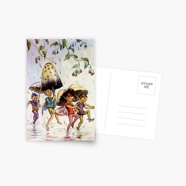 "The Puddle Dance" von Margaret Tarrant Postkarte