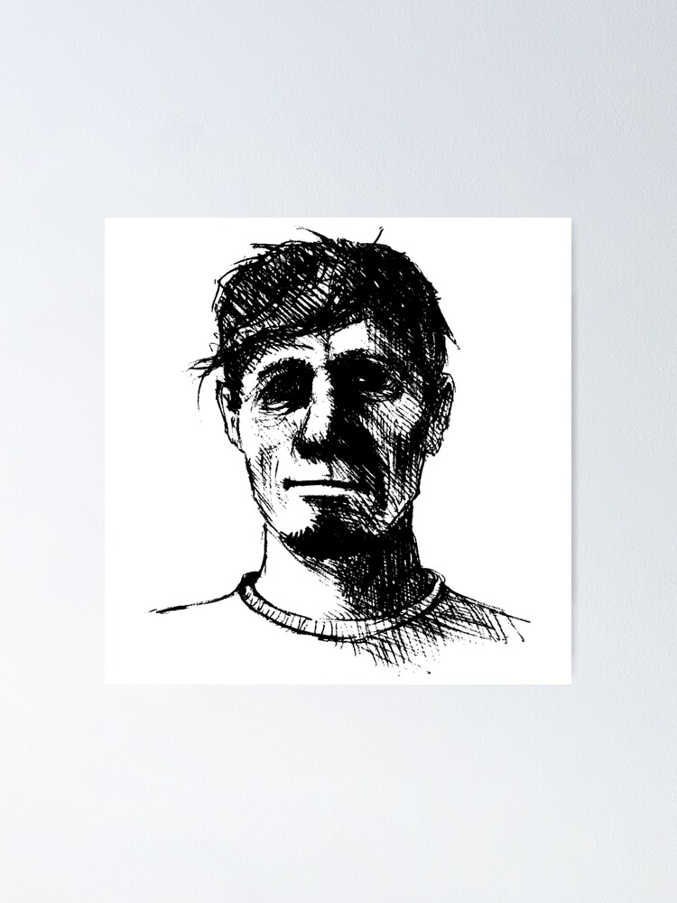 "Portrait of a Man Pencil Drawing" Poster by funktiger Redbubble