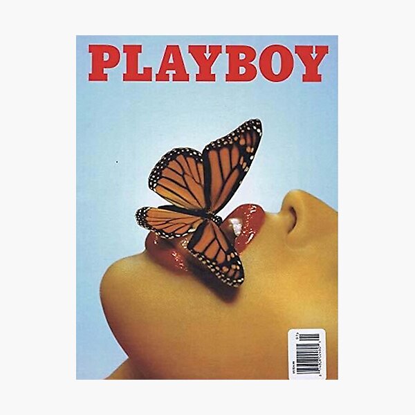 Vintage Blue Playboy Photographic Print