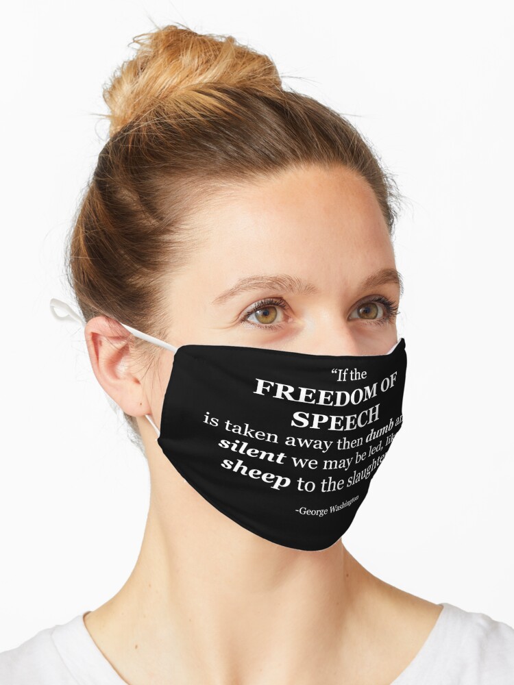 Freedom Of Speech Sheeple Quote Mask By Artofrebellion Redbubble