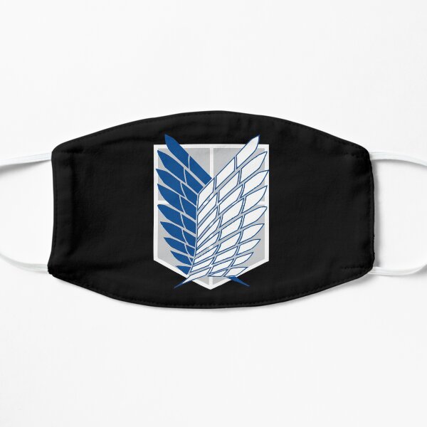 Attack on Titan- Alas de libertad (azul) Mascarilla plana