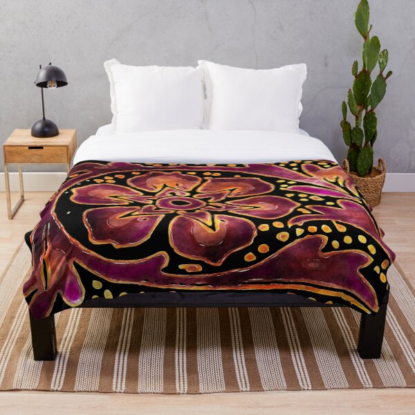 Item preview, Colorful Watercolor Decorative Rose Flower In Purple Black Gold designed and sold by RootSquare.