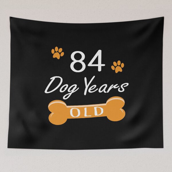 Item preview, 84 Dog Years Old Funny 12th Birthday Puppy Lover print designed and sold by Grabitees.