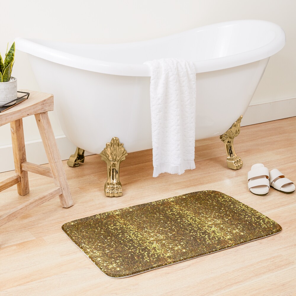 Gold Glitter Bath Mat