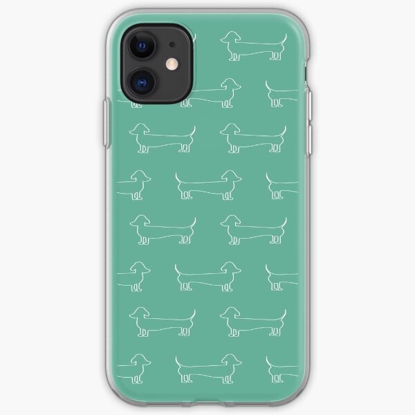 Dackel Silhouette in Aqua iPhone Flexible Hülle