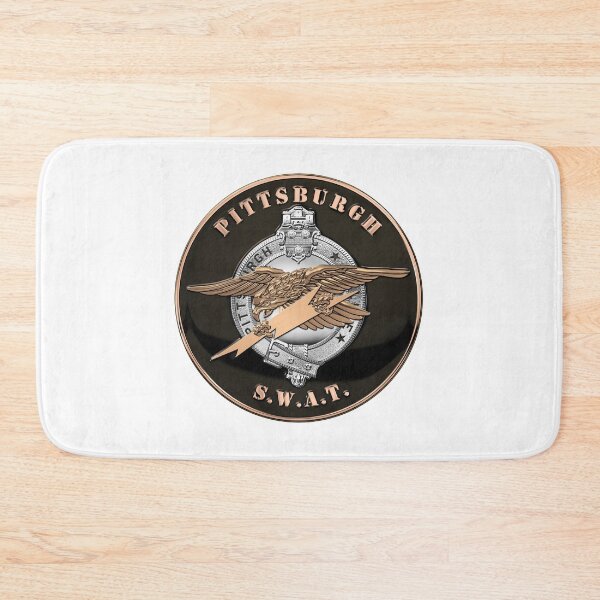 Item preview, Pittsburgh Police S.W.A.T. Team Emblem over White Leather  designed and sold by Serge Averbukh Art Studio.
