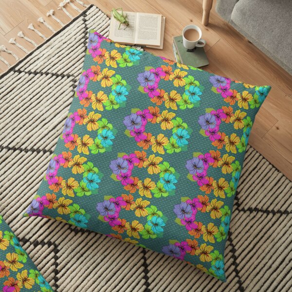 Lei Anuenue - Rainbow Lei Floor Pillow