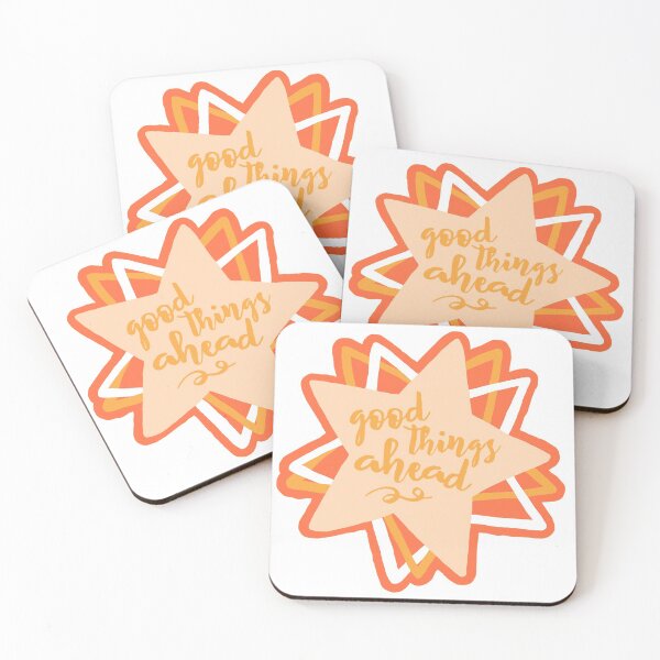 Item preview, Good things ahead peach star sticker designed and sold by Megha Desai.