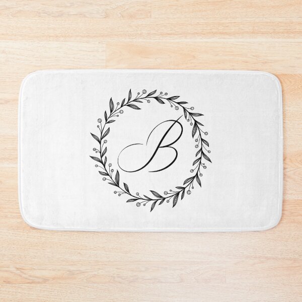 Item preview, B initial in a floral wreath designed and sold by Kari Nichols.