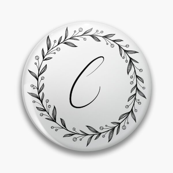 Item preview, C initial in a floral wreath designed and sold by Kari Nichols.