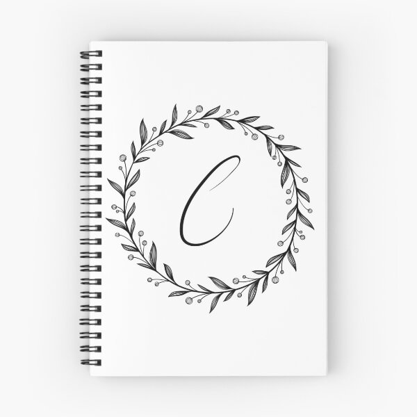 Item preview, C initial in a floral wreath designed and sold by Kari Nichols.