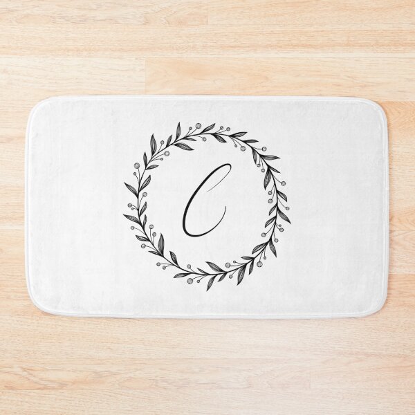 Item preview, C initial in a floral wreath designed and sold by Kari Nichols.