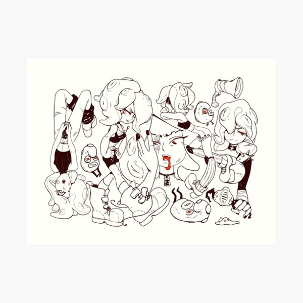 Urban Octopi Girls Art Print