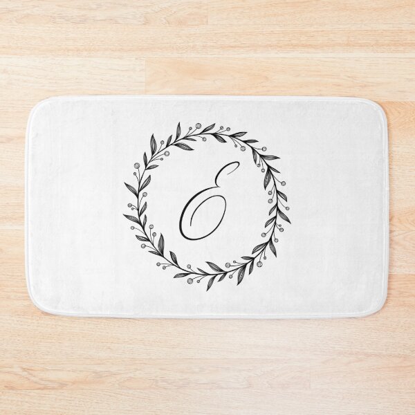 Item preview, E initial in a floral wreath designed and sold by Kari Nichols.