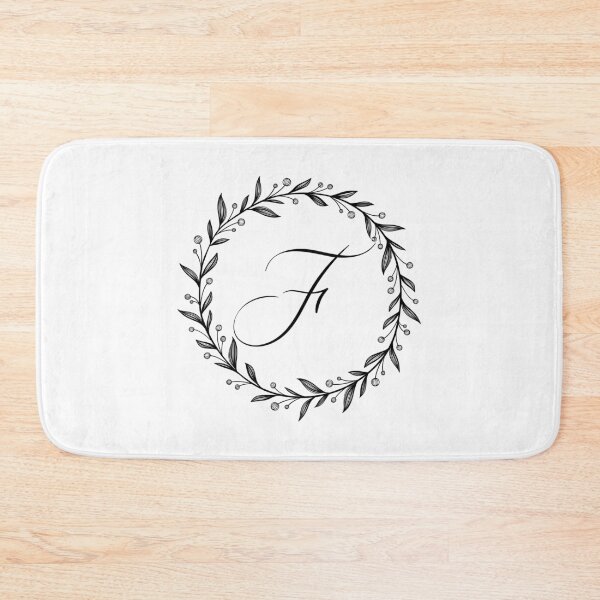 Item preview, F initial in a floral wreath designed and sold by Kari Nichols.