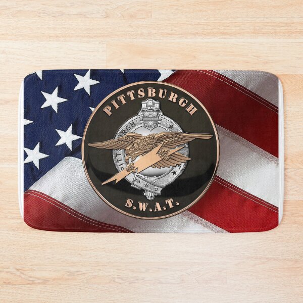 Item preview, Pittsburgh Police S.W.A.T. Team Emblem over American Flag designed and sold by Serge Averbukh Art Studio.