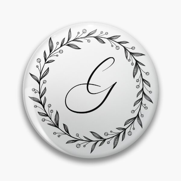 Item preview, G initial in a floral wreath designed and sold by Kari Nichols.