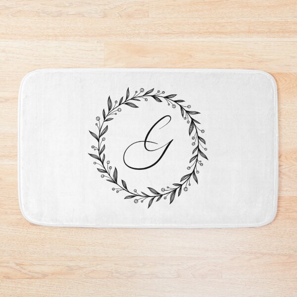 Item preview, G initial in a floral wreath designed and sold by Kari Nichols.