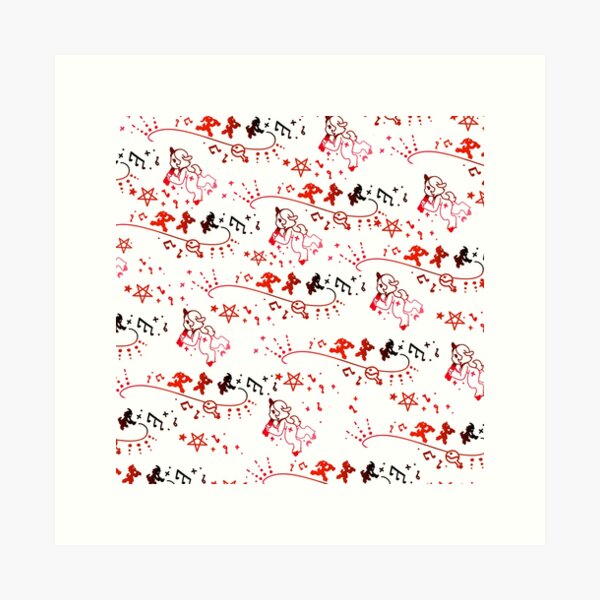 Red White Satyr Pattern Art Print