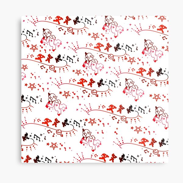 Red White Satyr Pattern Metal Print